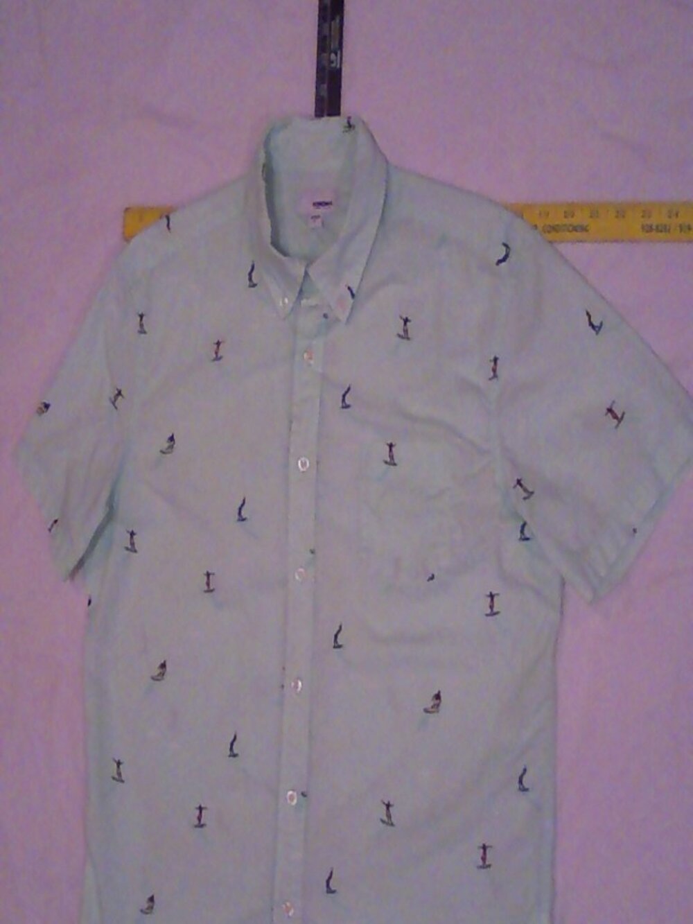 Sonoma Goods for Life Button-down Short sleeve shirt light green Surfer Hawaiian